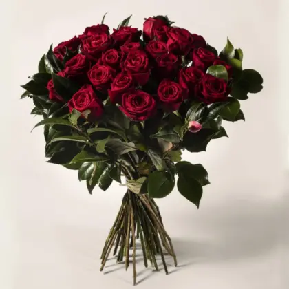cupid red roses